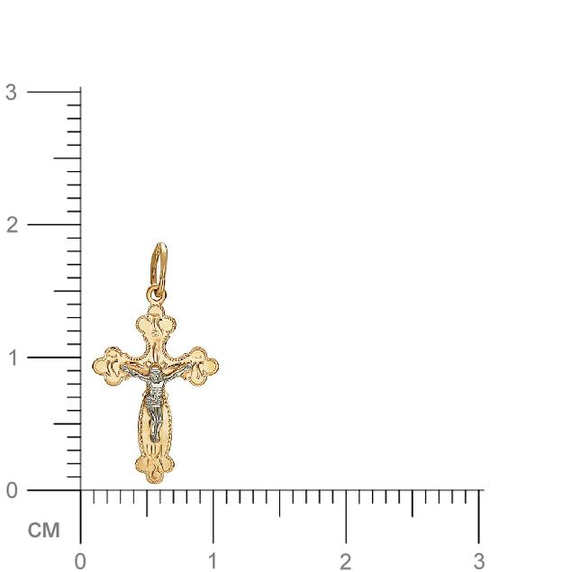 Крестик из комбинированного золота (арт. 342856)