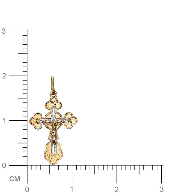 Крестик из комбинированного золота (арт. 342857)