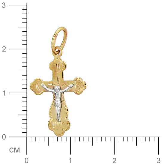Крестик из комбинированного золота (арт. 342858)