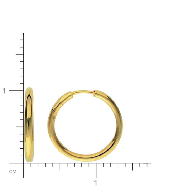 Серьги из желтого золота. Диаметр 10 мм. (арт. 342955)