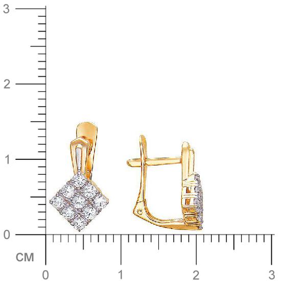Серьги с фианитами из красного золота (арт. 343097)