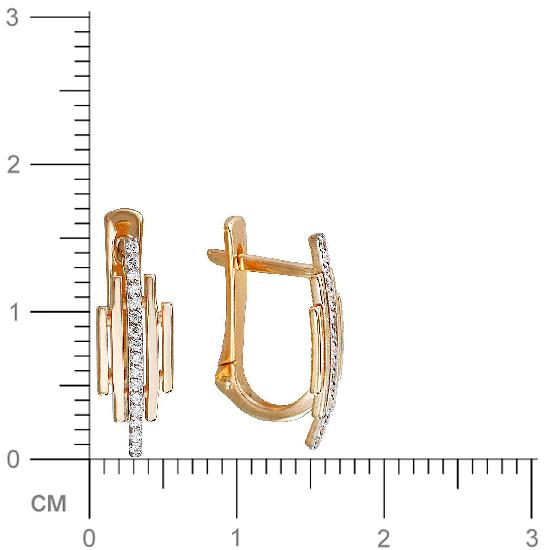 Серьги с фианитами из красного золота (арт. 343255)