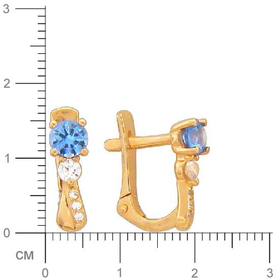 Серьги со шпинелью, фианитами из красного золота (арт. 343455)