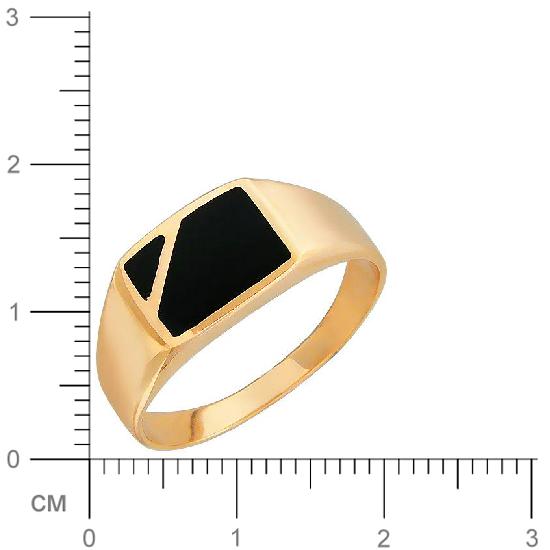 Кольцо с ониксами из красного золота (арт. 344563)