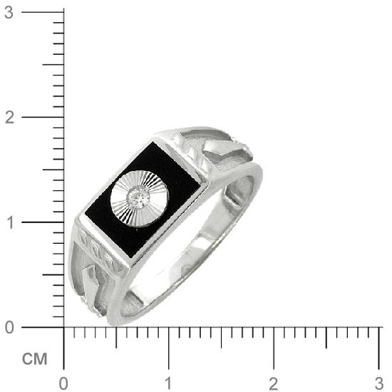 Кольцо с фианитом из серебра (арт. 345204)