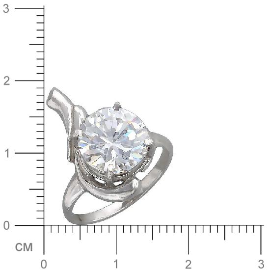 Кольцо с фианитом из серебра (арт. 345222)