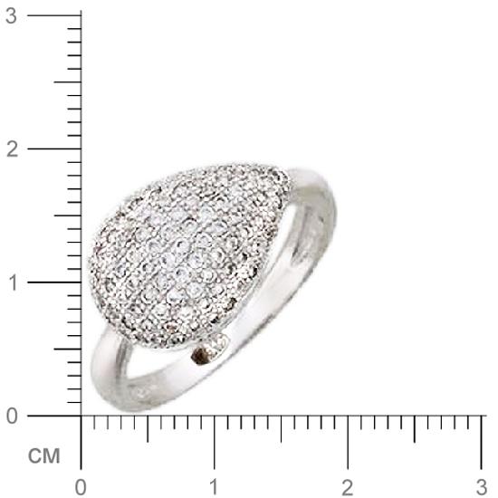 Кольцо с фианитами из серебра (арт. 348463)