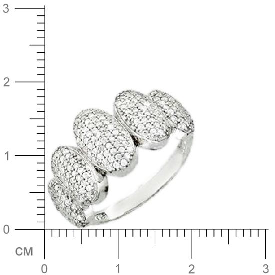 Кольцо с фианитами из серебра (арт. 348475)