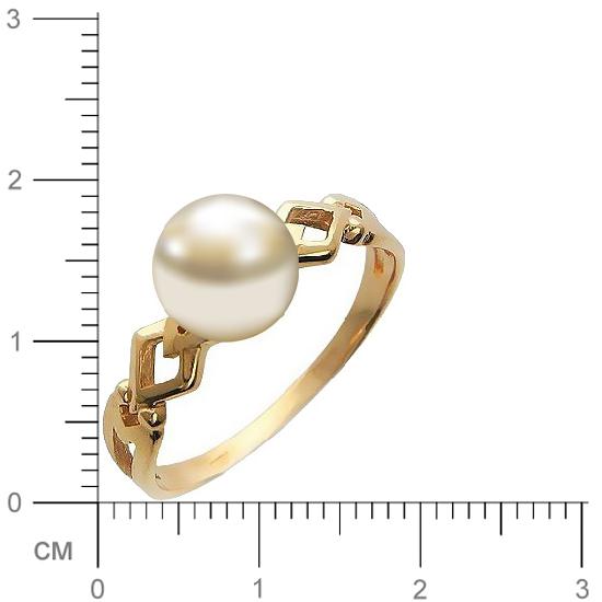 Кольцо с жемчугом из красного золота (арт. 349298)