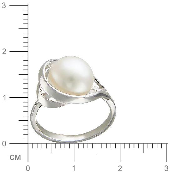 Кольцо с жемчугом из серебра (арт. 349357)