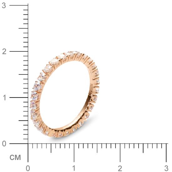 Кольцо с 27 фианитами из красного золота  (арт. 350822)