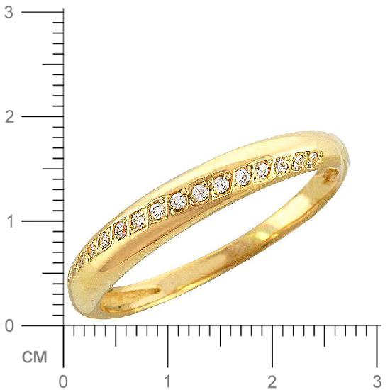 Кольцо с 17 фианитами из жёлтого золота  (арт. 351104)
