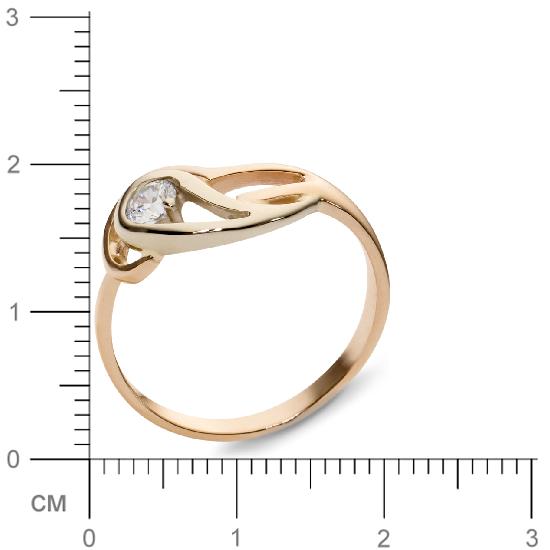 Кольцо с 1 фианитом из комбинированного золота  (арт. 351123)