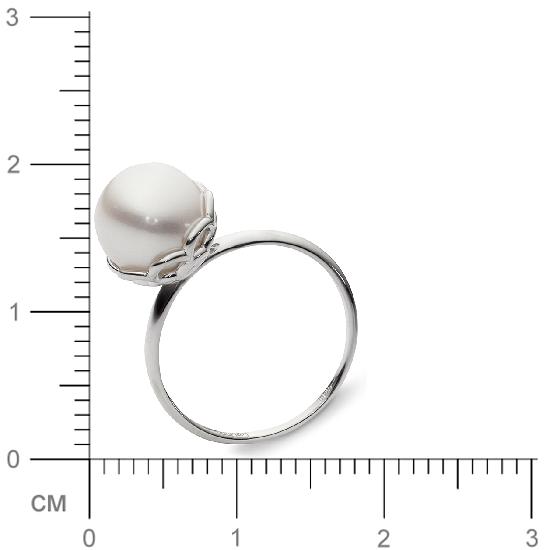 Кольцо с 1 жемчугом из белого золота  (арт. 351278)