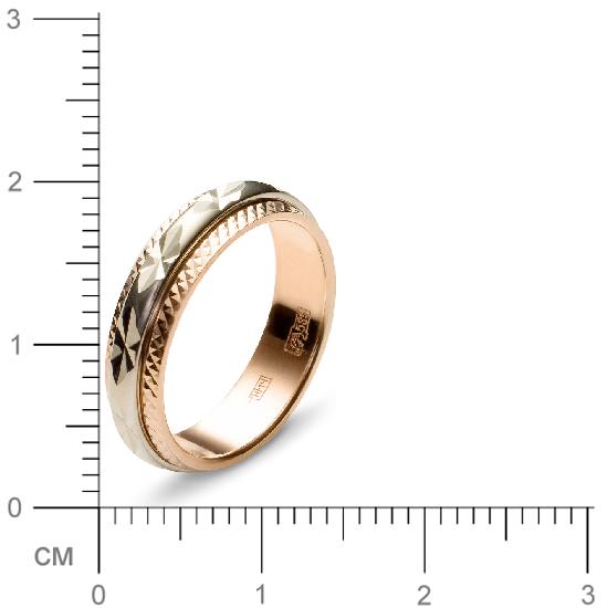 Обручальное кольцо из комбинированного золота  (арт. 351734)