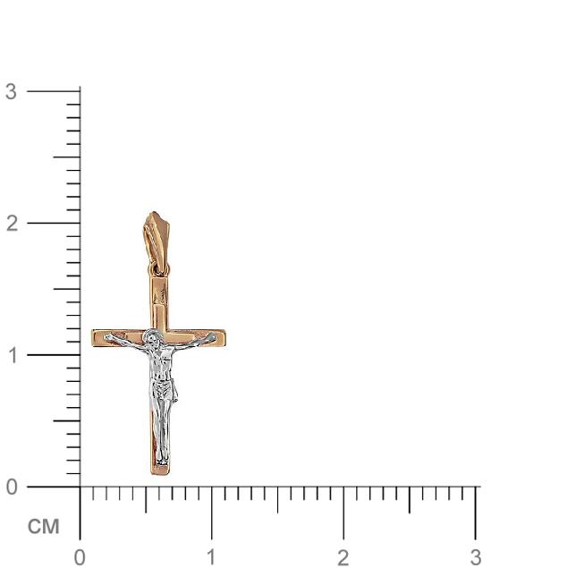 Крестик из комбинированного золота (арт. 352535)