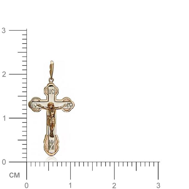 Крестик из комбинированного золота  (арт. 352540)