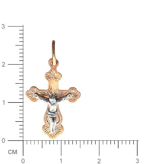Крестик из комбинированного золота  (арт. 352596)