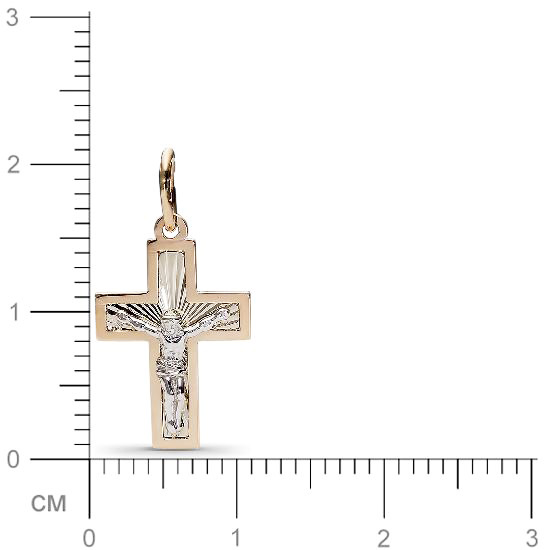 Крестик из комбинированного золота  (арт. 352618)