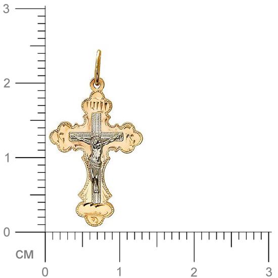 Крестик из комбинированного золота  (арт. 352626)