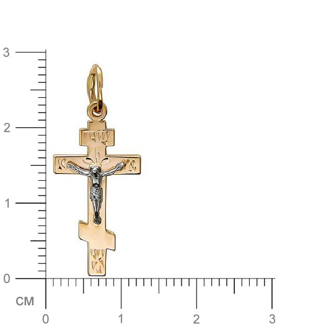 Крестик из комбинированного золота  (арт. 352631)