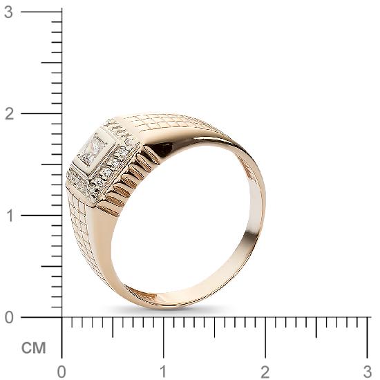 Кольцо с 21 фианитами из комбинированного золота  (арт. 353420)