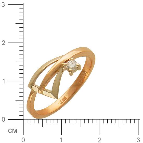 Кольцо с 1 бриллиантом из комбинированного золота  (арт. 361805)