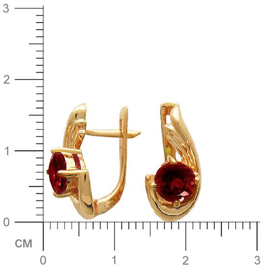 Серьги с 2 гранатами из красного золота  (арт. 362242)