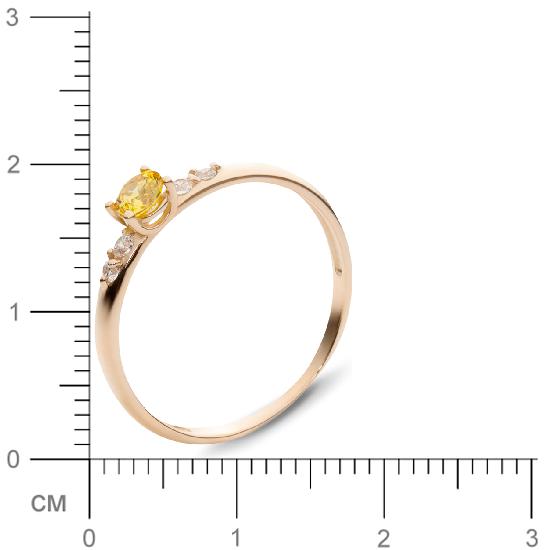 Кольцо с 5 фианитами из красного золота  (арт. 363580)