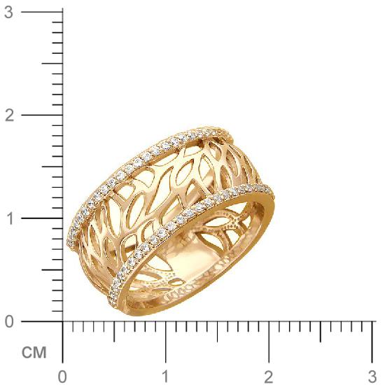 Кольцо с фианитами из красного золота (арт. 366754)