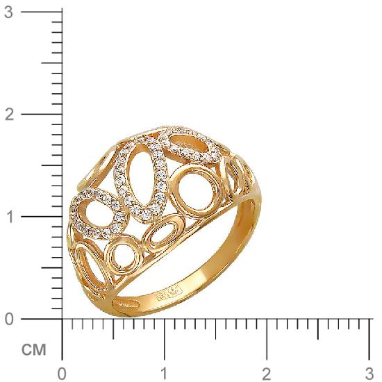 Кольцо с фианитами из красного золота (арт. 366771)