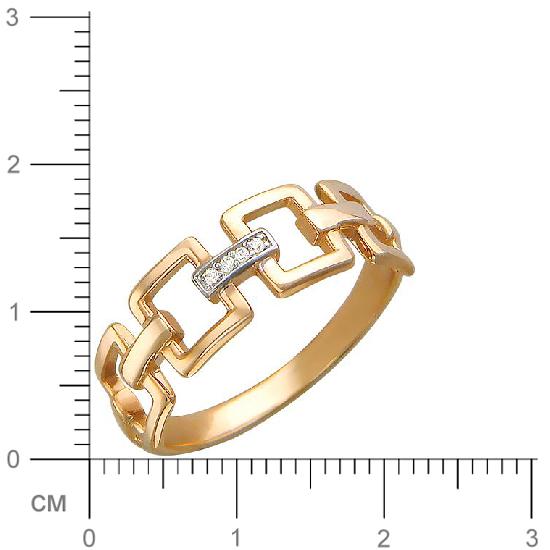 Кольцо с фианитами из красного золота (арт. 366780)