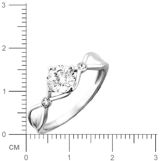 Кольцо с фианитами из белого золота (арт. 366828)