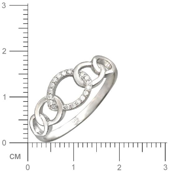Кольцо с фианитами из белого золота (арт. 366849)