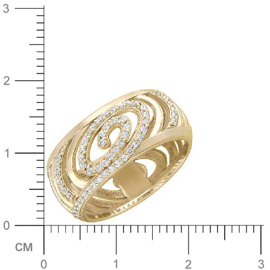 Кольцо с фианитами из желтого золота (арт. 366879)