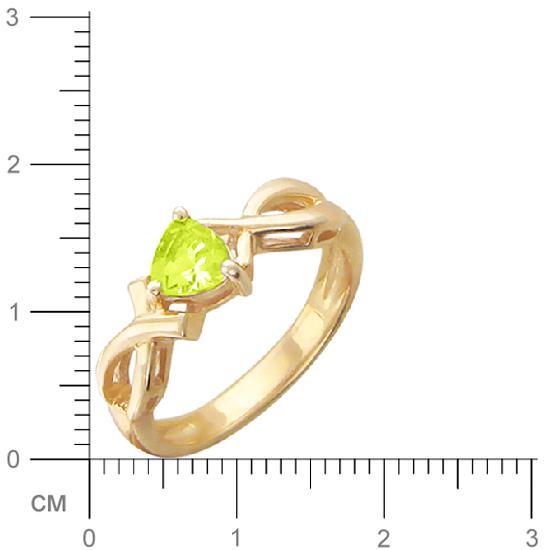 Кольцо с хризолитом из красного золота (арт. 367074)