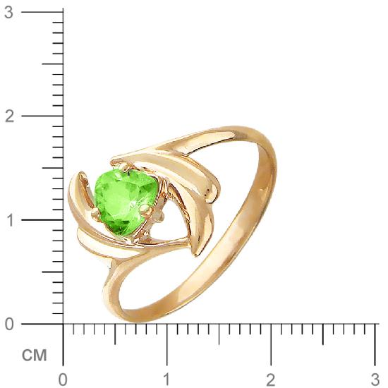 Кольцо с хризолитом из красного золота (арт. 367085)