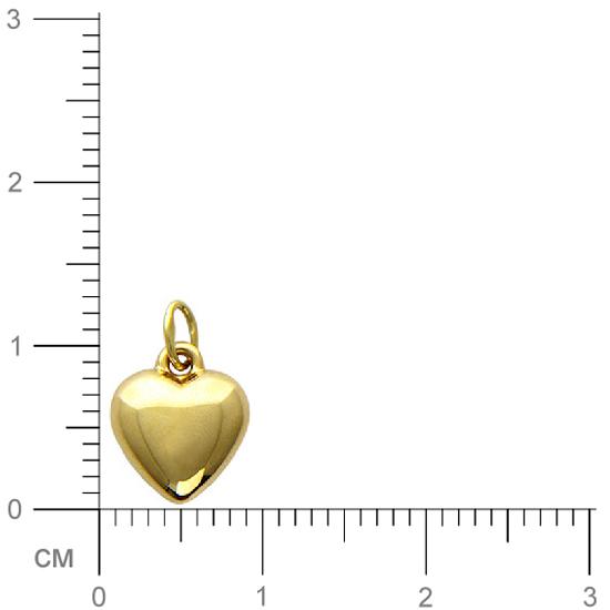 Подвеска Сердце из желтого золота (арт. 367816)