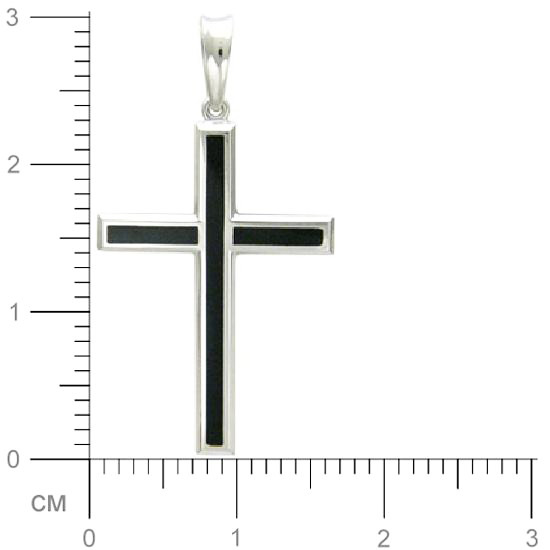 Крестик с ониксами из белого золота (арт. 368631)