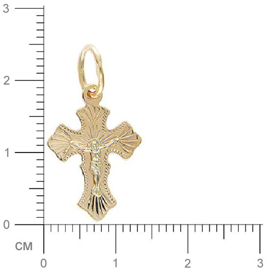 Крестик из комбинированного золота (арт. 368662)