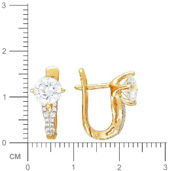 Серьги с фианитами из красного золота (арт. 368782)