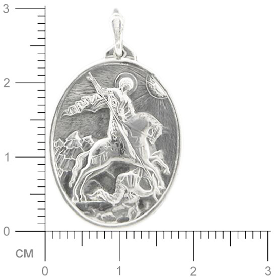 Подвеска-иконка "Георгий Победоносец" из серебра (арт. 374064)