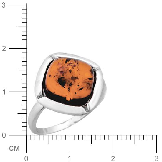 Кольцо с янтарем из серебра (арт. 374429)