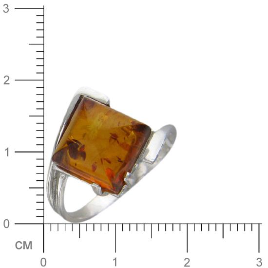 Кольцо с янтарем из серебра (арт. 374458)