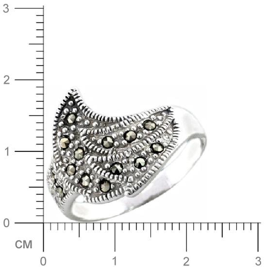 Кольцо с марказитом из серебра (арт. 374478)