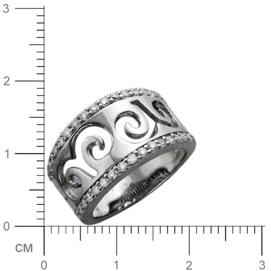Кольцо с фианитами из серебра (арт. 378207)