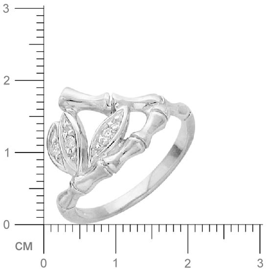 Кольцо Цветок с фианитами из серебра (арт. 382981)