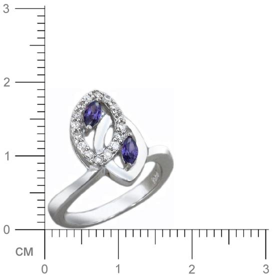 Кольцо с фианитами из серебра (арт. 383825)