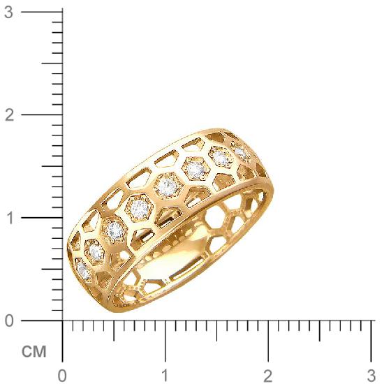 Кольцо с фианитами из красного золота (арт. 391942)