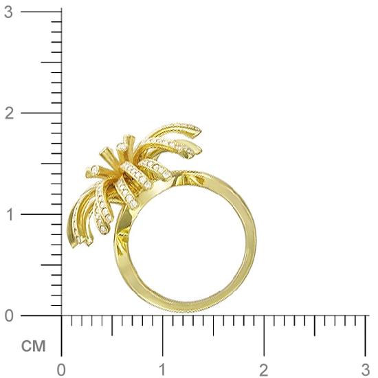 Кольцо с бриллиантами из желтого золота 750 пробы (арт. 392237)